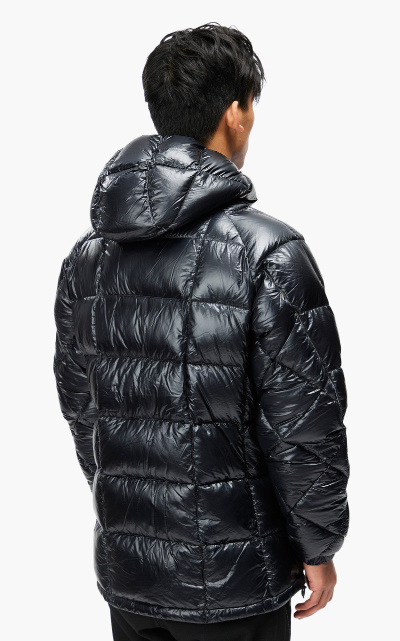 and wander Diamond Stitch Down Hoodie Black