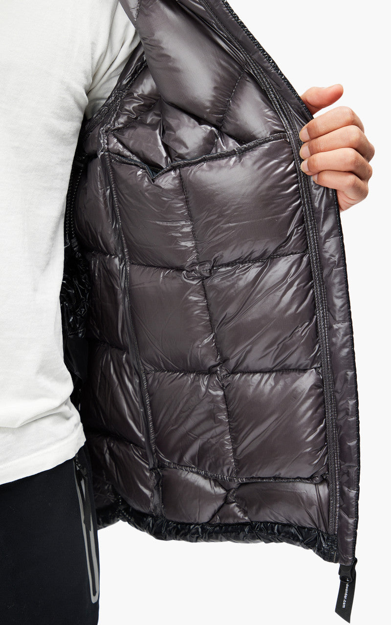 and wander Diamond Stitch Down Hoodie Black