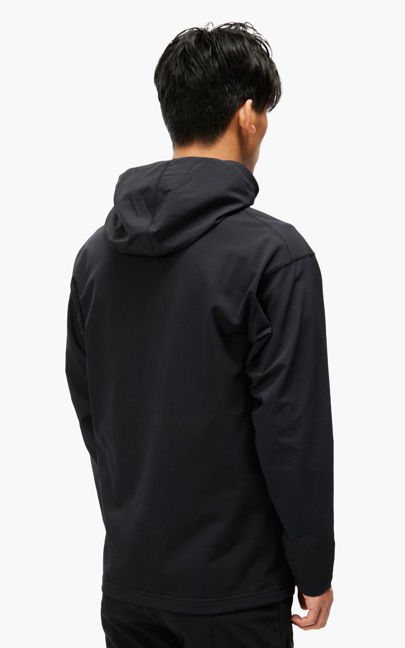 and wander Hybrid Warm Pocket Hoodie Black