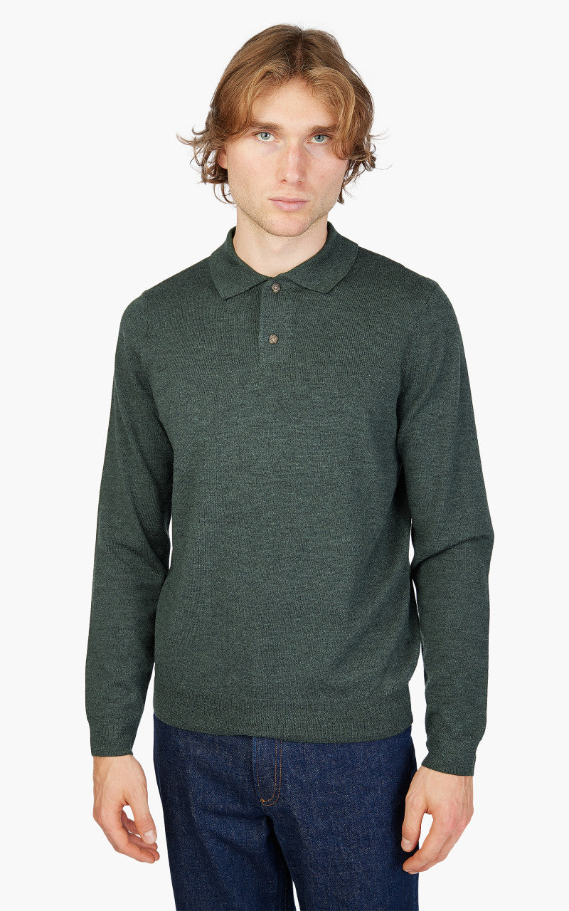 A.P.C. Jerry Polo Shirt Heather Green