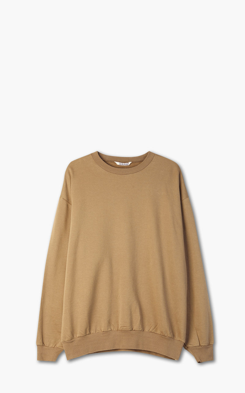 Auralee Elastic High Gauge Sweat P/O Light Brown