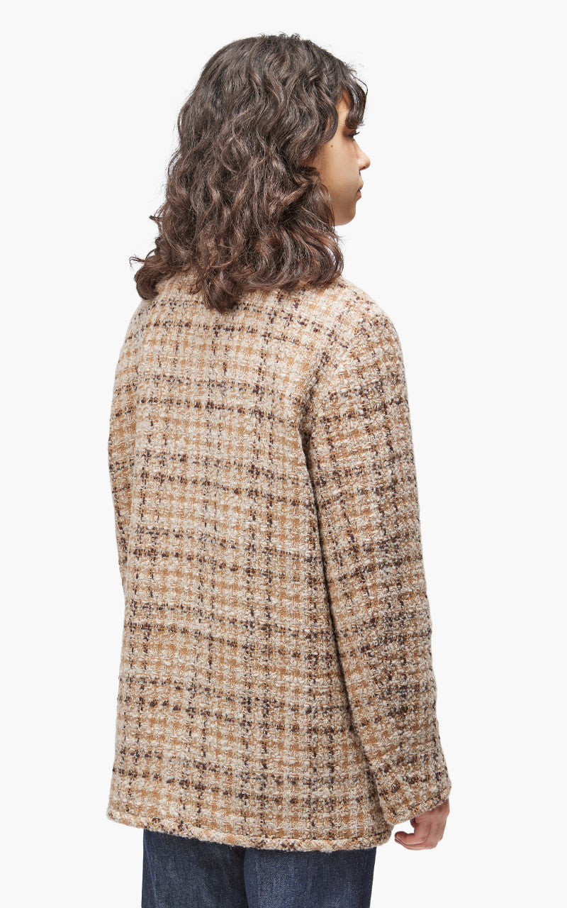 Auralee W Homespun Tweed Blouson Beige Tweed