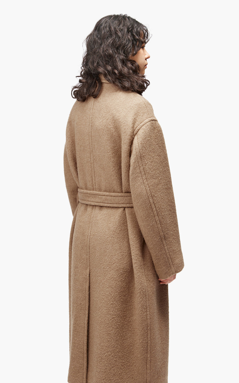 Auralee W Brushed Baby Camel Melton Coat Camel