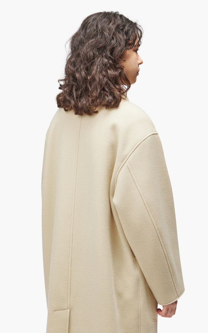 Auralee W Double Cloth Super Fine Melton Coat Light Beige