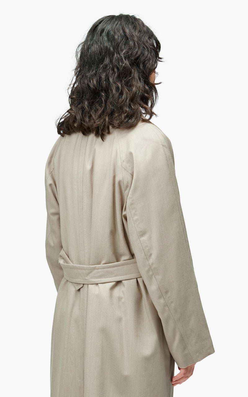 Auralee W Super Fine Tropical Wool Chesterfield Padded Coat Top Ivory Beige