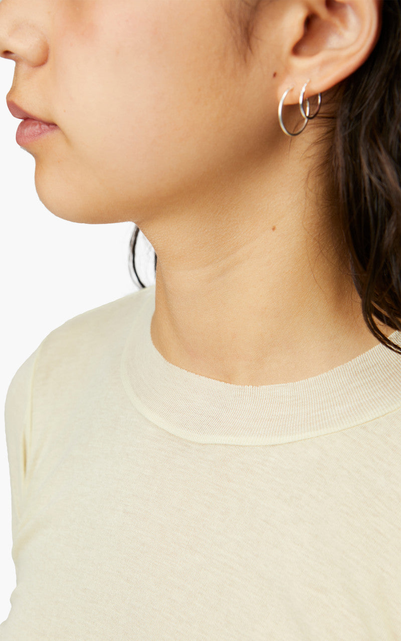 Auralee W High Gauge Sheer Rib L/S Tee Light Lime