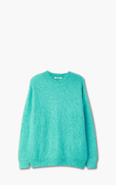 Auralee Brushed Super Kid Mohair Knit P/O Blue