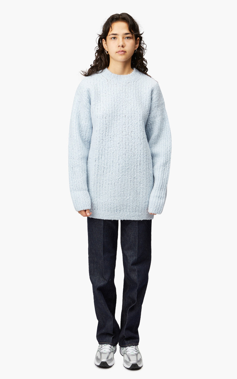 Auralee W Milled Wool Moal Knit Big P/O Light Blue