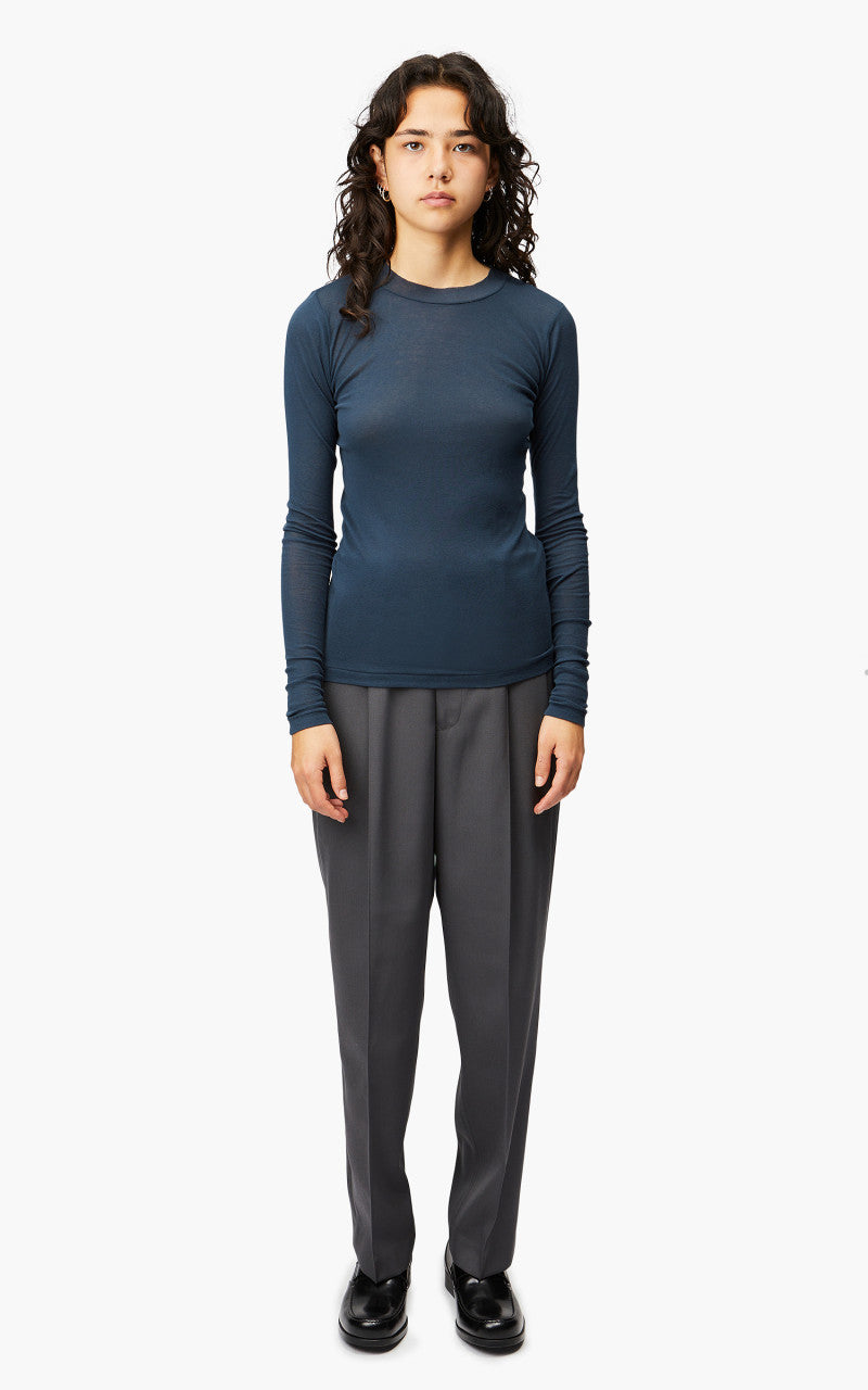 Auralee W Light Wool Max Gabardine Slacks Charcoal Grey