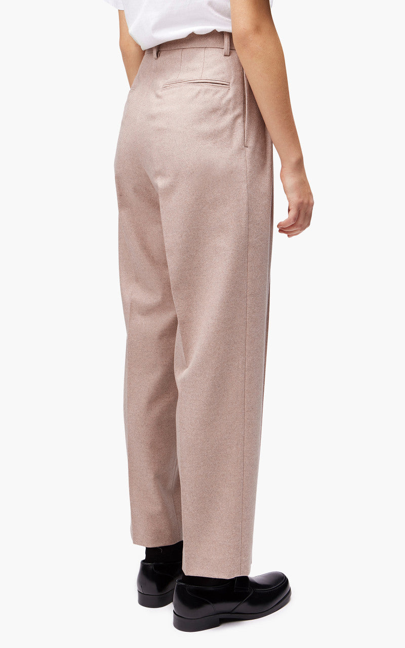 Auralee W Wool Fulling Flannel Slacks Top Light Pink