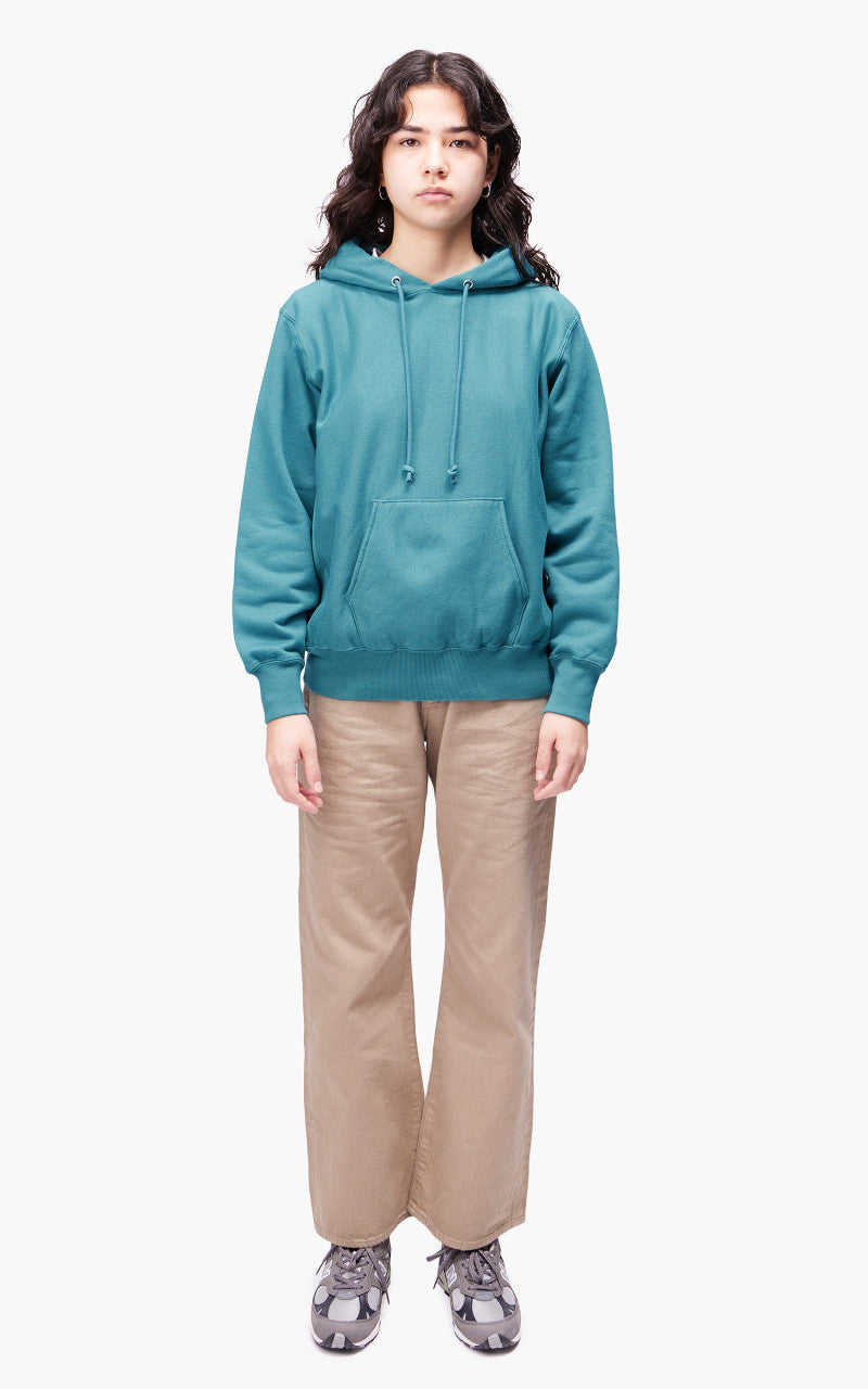Auralee W High Count Heavy Sweat P/O Parka Teal Green