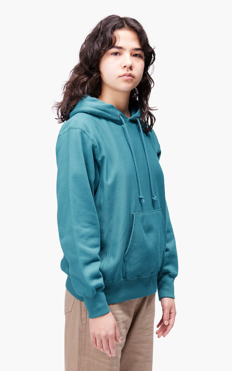 Auralee W High Count Heavy Sweat P/O Parka Teal Green