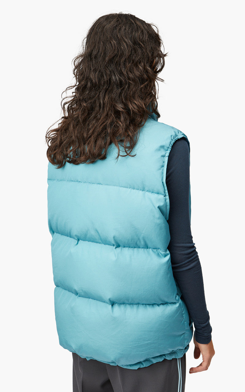 Auralee W Suvin High Count Cloth Down Vest Cerulean Blue