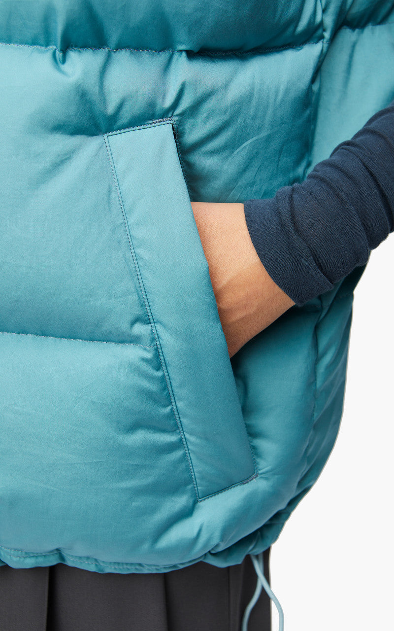 Auralee W Suvin High Count Cloth Down Vest Cerulean Blue