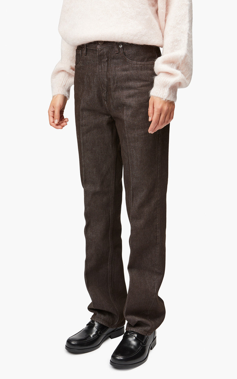 Auralee W Hard Twist Denim 5P Pants Brown