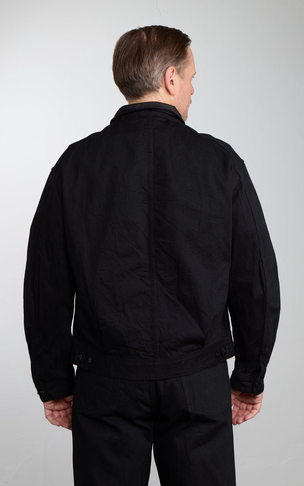 A Vontade VTD-0565-JK Denim Zip Work Jacket Black