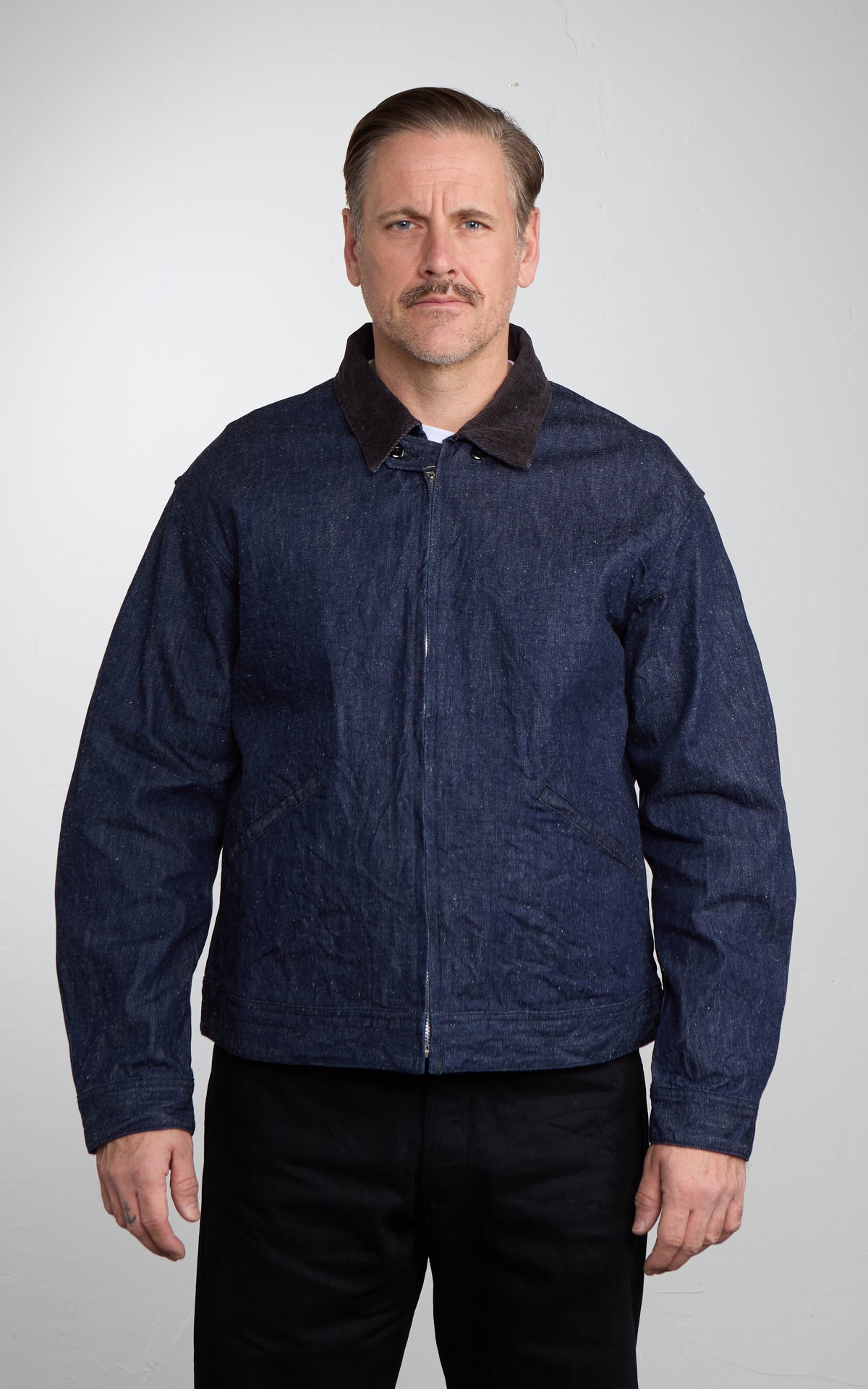 A Vontade VTD-0565-JK Denim Zip Work Jacket Indigo