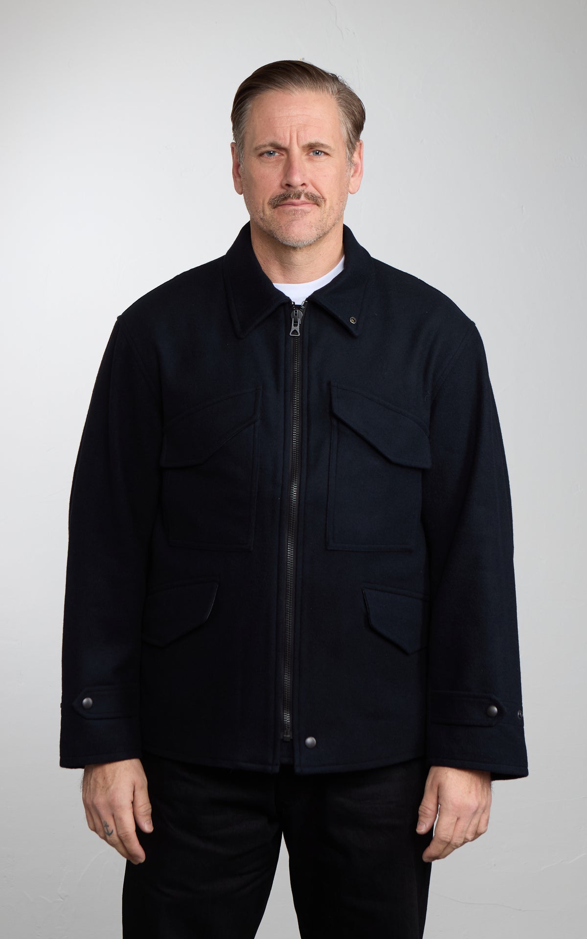 A Vontade VTD-0604-JK Wool Mechanic Jacket Dark Navy
