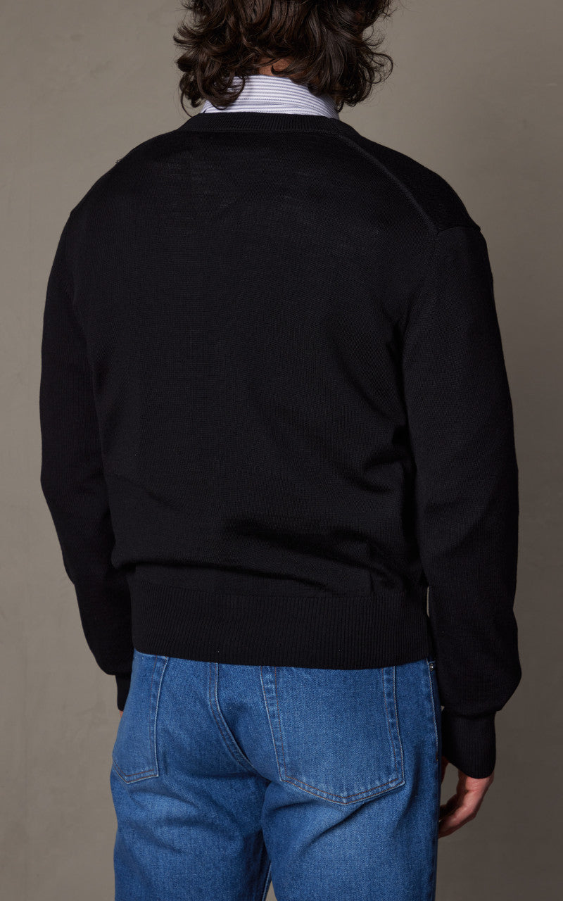 AMI Paris Ami De Coeur Cardigan Black