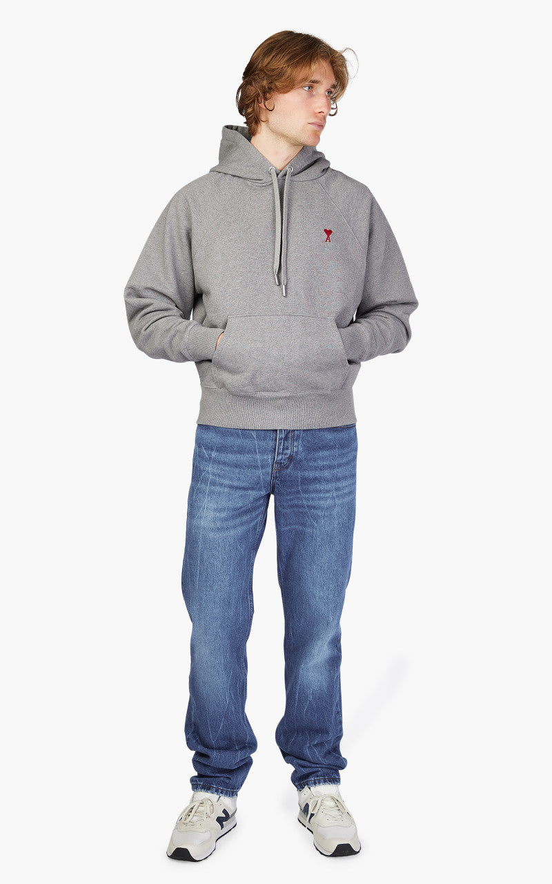 AMI Paris Ami De Coeur Hoodie Heather Grey