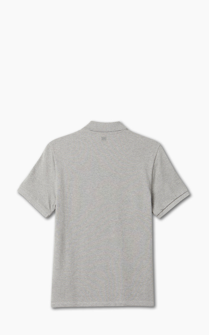 AMI Paris Ami De Coeur Polo Shirt Heather Grey