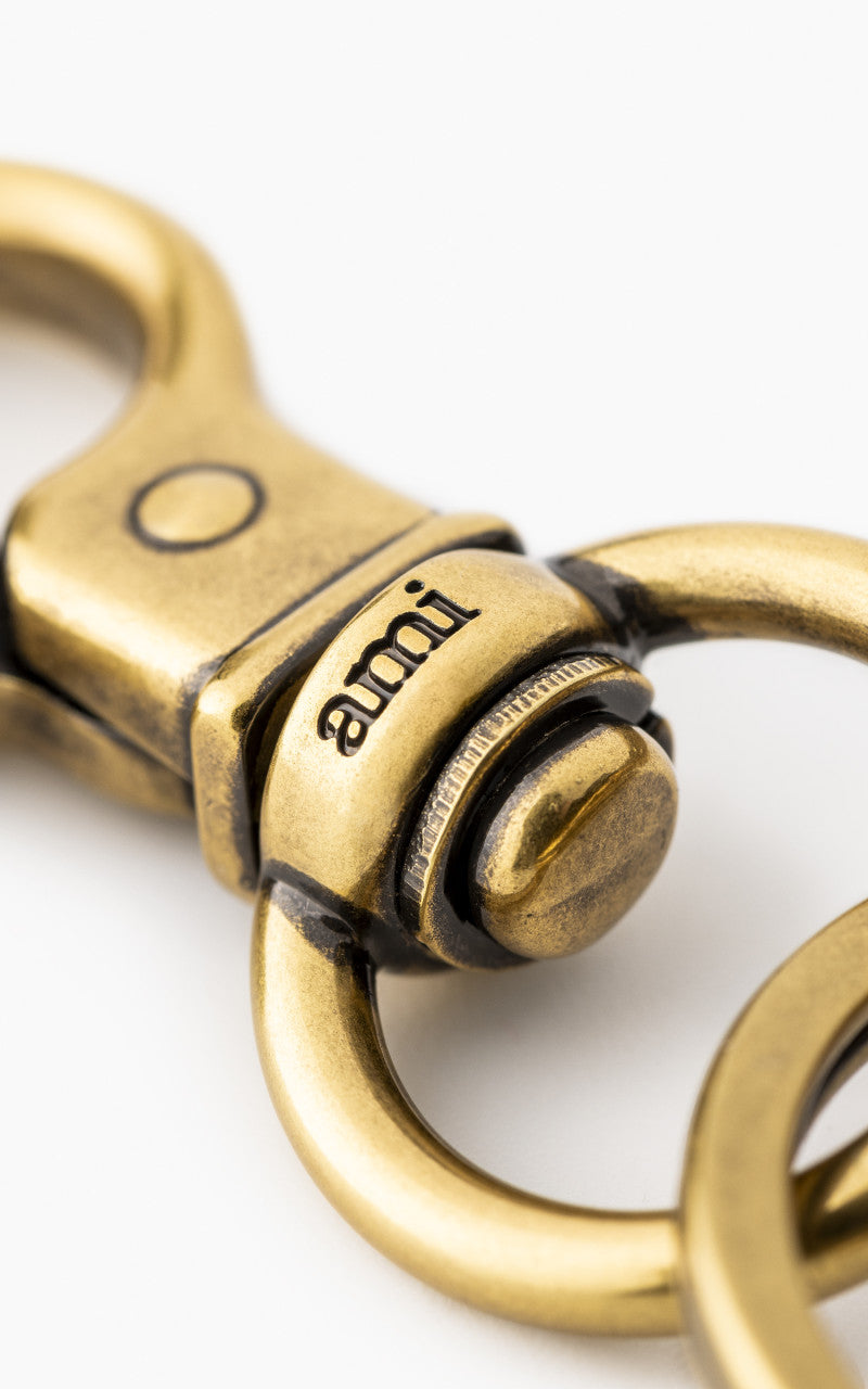 AMI Paris ADC Chain Keyring Brass