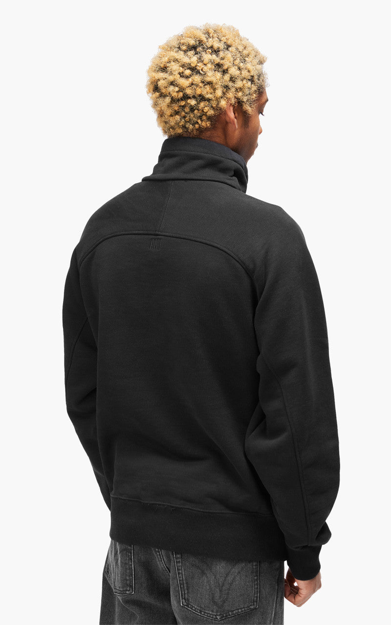 AMI Paris Tonal Big Ami De Coeur Zip Sweat Black
