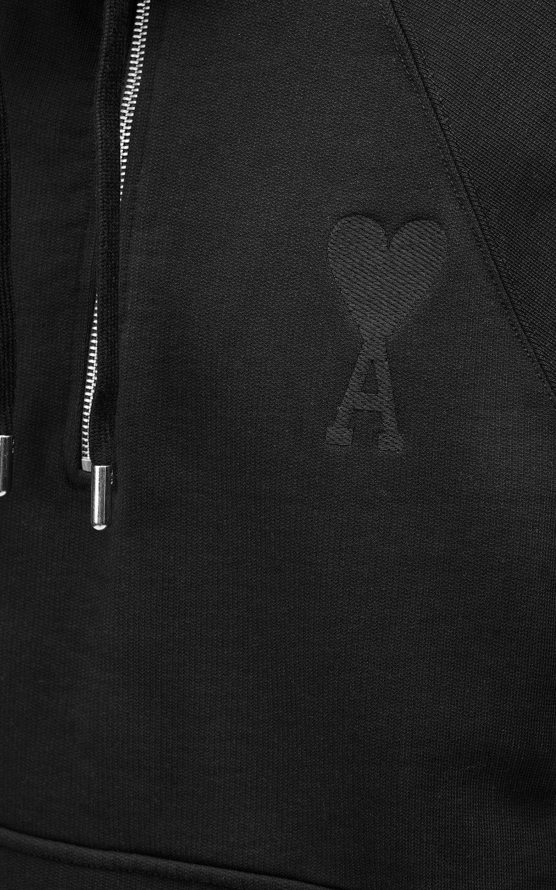 AMI Paris Tonal Big Ami De Coeur Zip Sweat Black