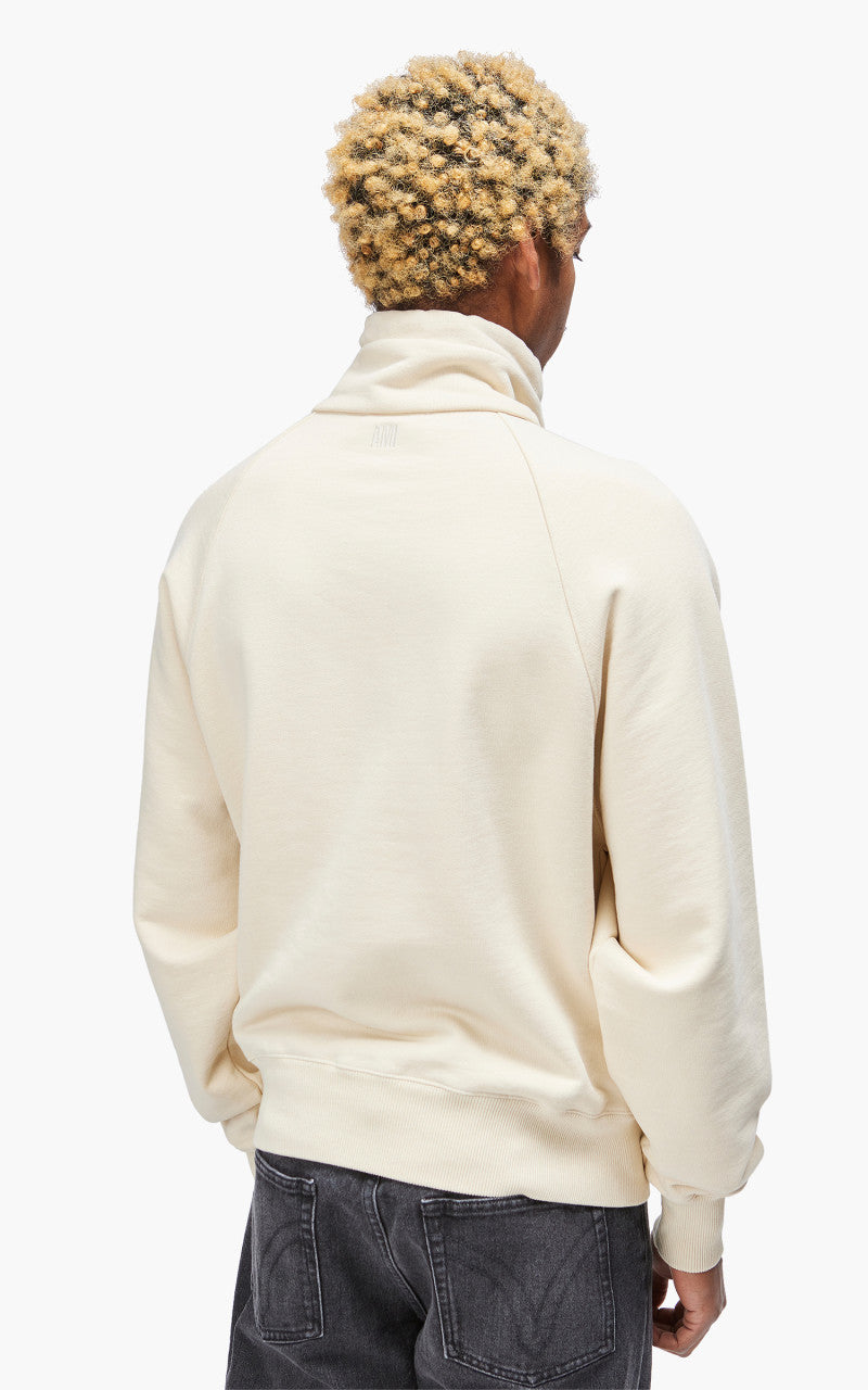 AMI Paris Tonal Big Ami De Coeur Zip Sweat Off-White