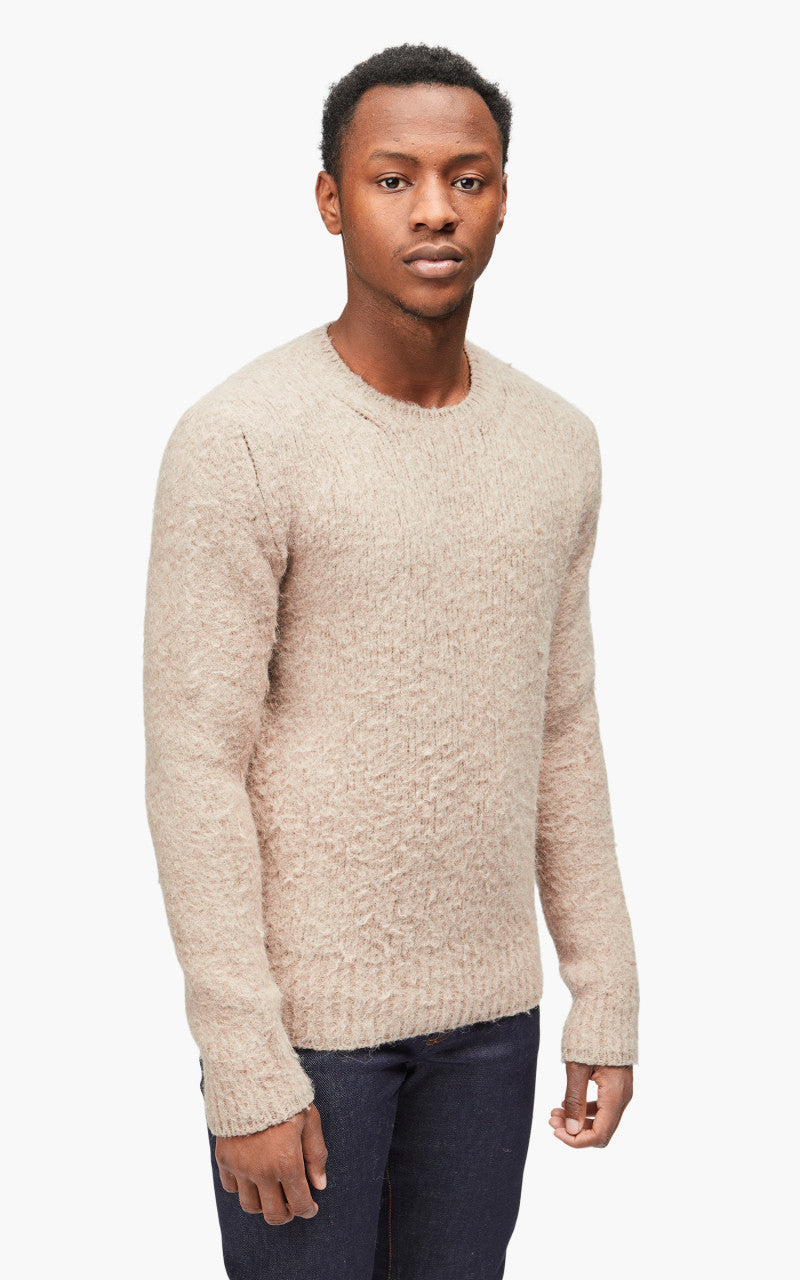 AMI Paris Brushed Crewneck Sweater Beige