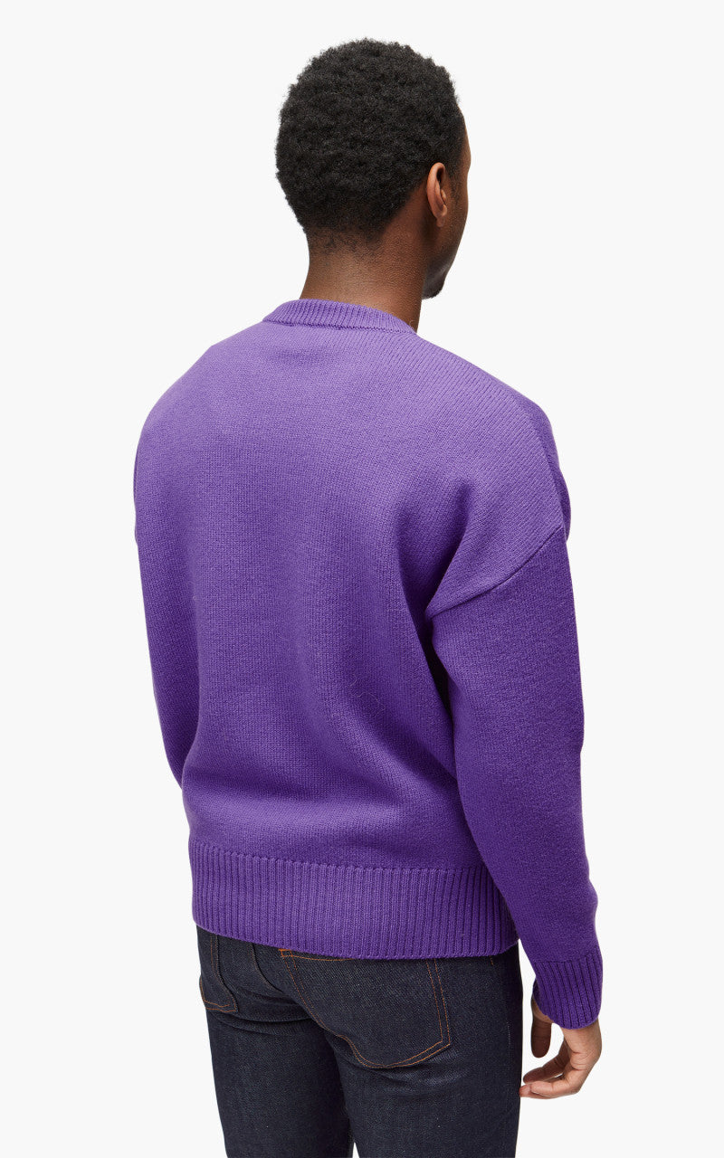 AMI Paris ADC Crewneck Sweater Cotton Purple/Black