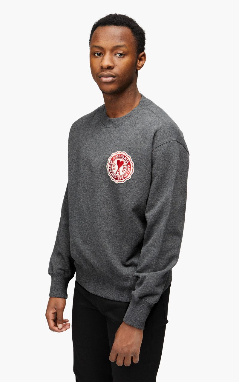 AMI Paris Ami Paris FR Patch Sweatshirt Heather Grey