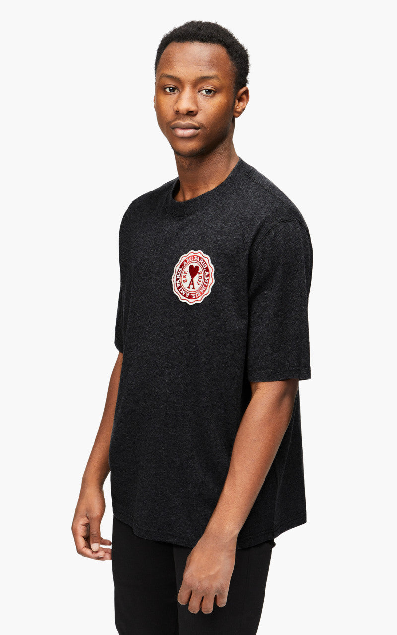 AMI Paris Ami France Patch T-Shirt Anthracite