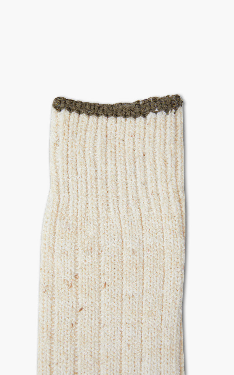 Anonymous Ism Socks Boucle Nep Trim Crew Offwhite