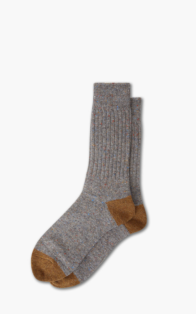 Anonymous Ism Socks Tweed Nep Crew Melange Grey