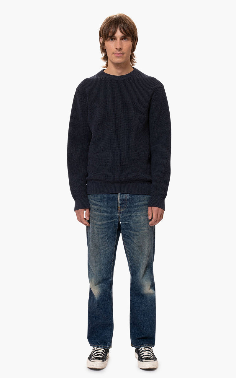 Nudie Jeans August Rib Cotton Navy