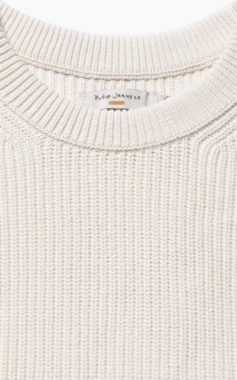 Nudie Jeans August Rib Cotton Chalk White