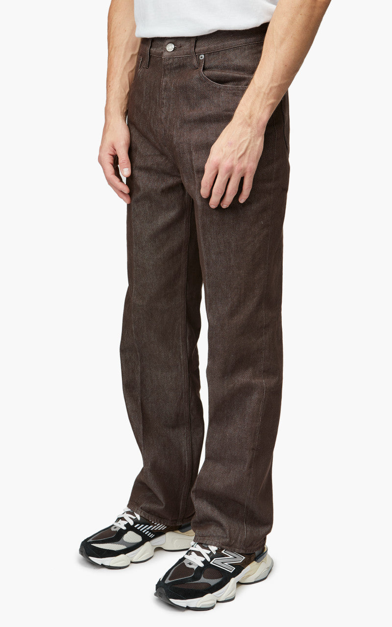 Auralee Hard Twist Denim Wide Pants Brown