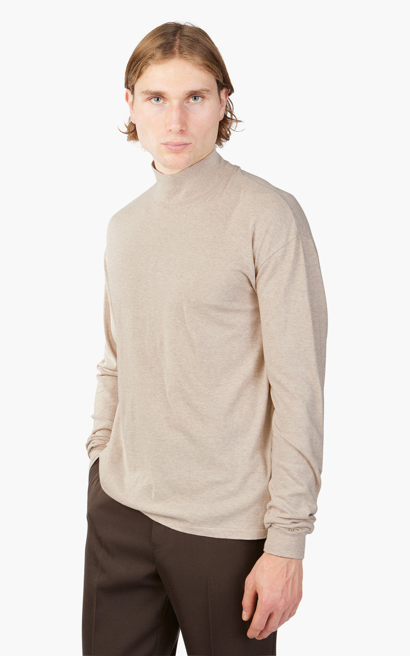 Auralee Seamless Hi Neck L/S Tee Top Brown