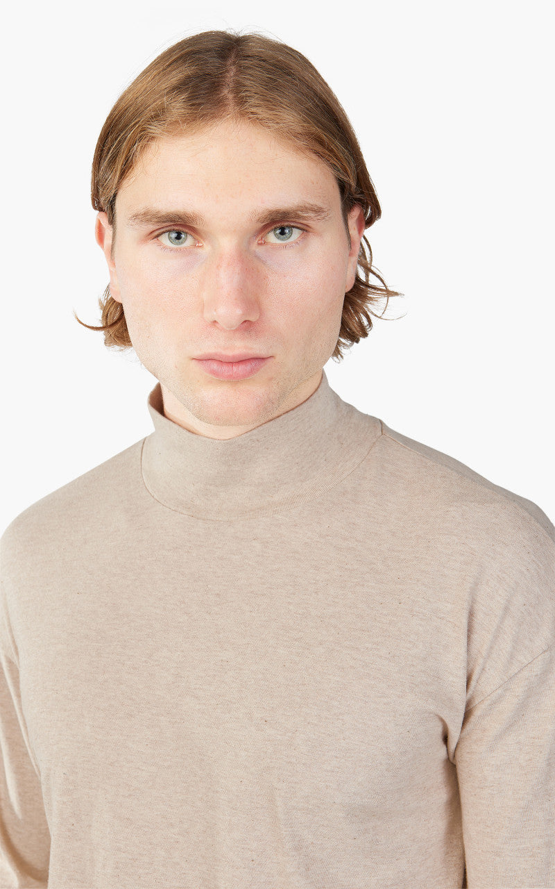 Auralee Seamless Hi Neck L/S Tee Top Brown