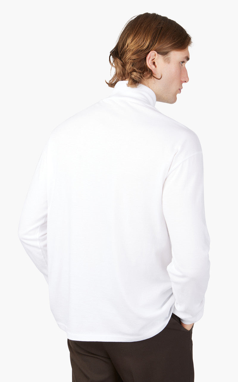 Auralee Seamless Hi Neck L/S Tee White