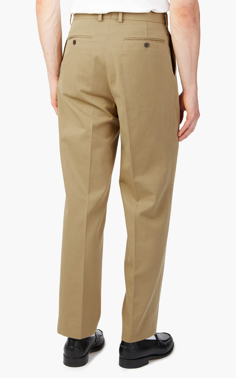 Auralee Washed Heavy Chino Slacks Light Brown