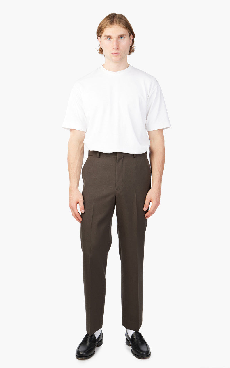 Auralee Light Wool Max Gabardine Slacks Dark Brown