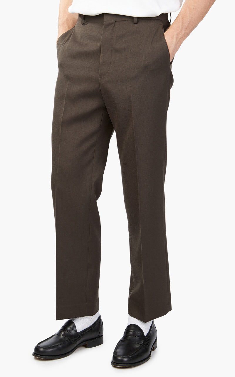 Auralee Light Wool Max Gabardine Slacks Dark Brown