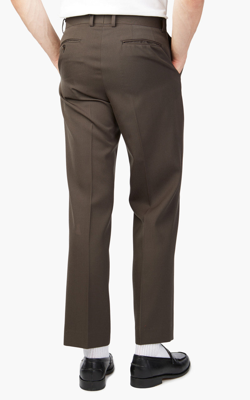 Auralee Light Wool Max Gabardine Slacks Dark Brown