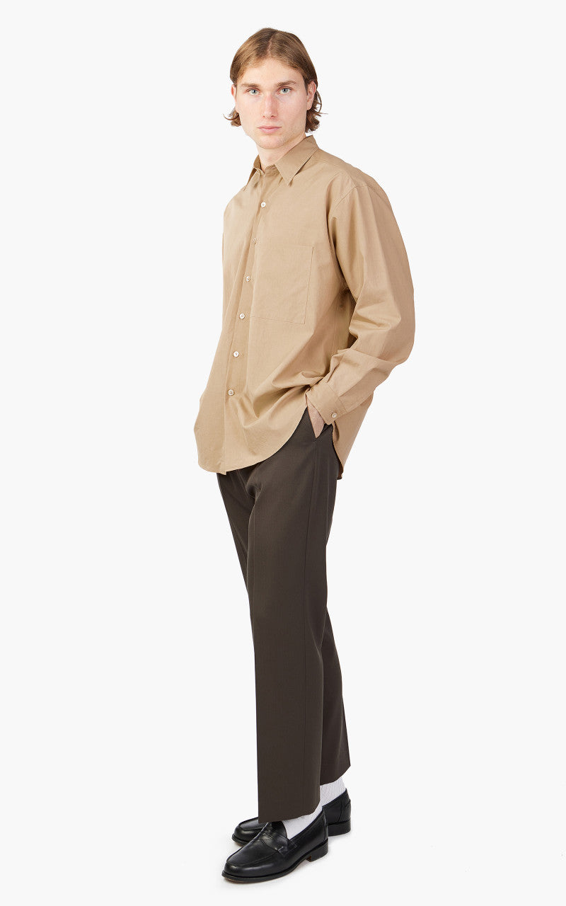 Auralee Washed Finx Twill Big Shirt Light Brown