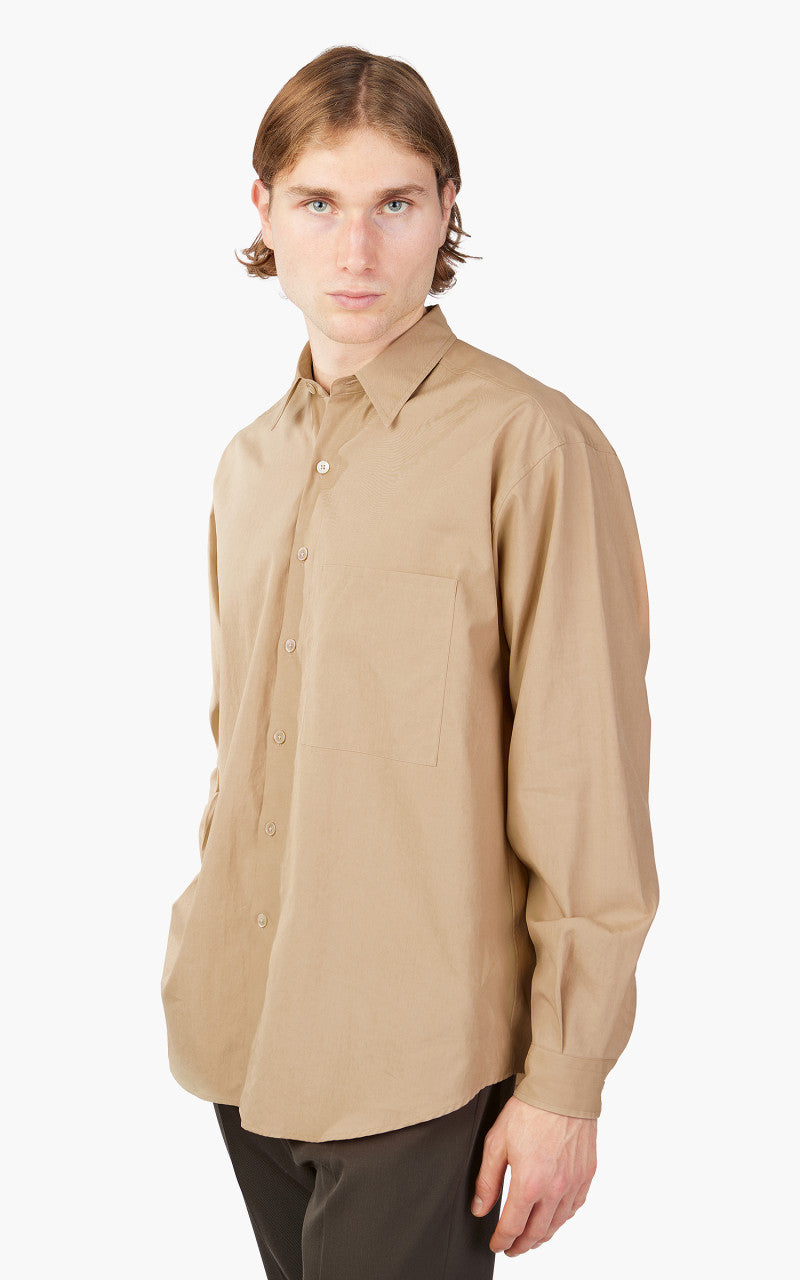 Auralee Washed Finx Twill Big Shirt Light Brown