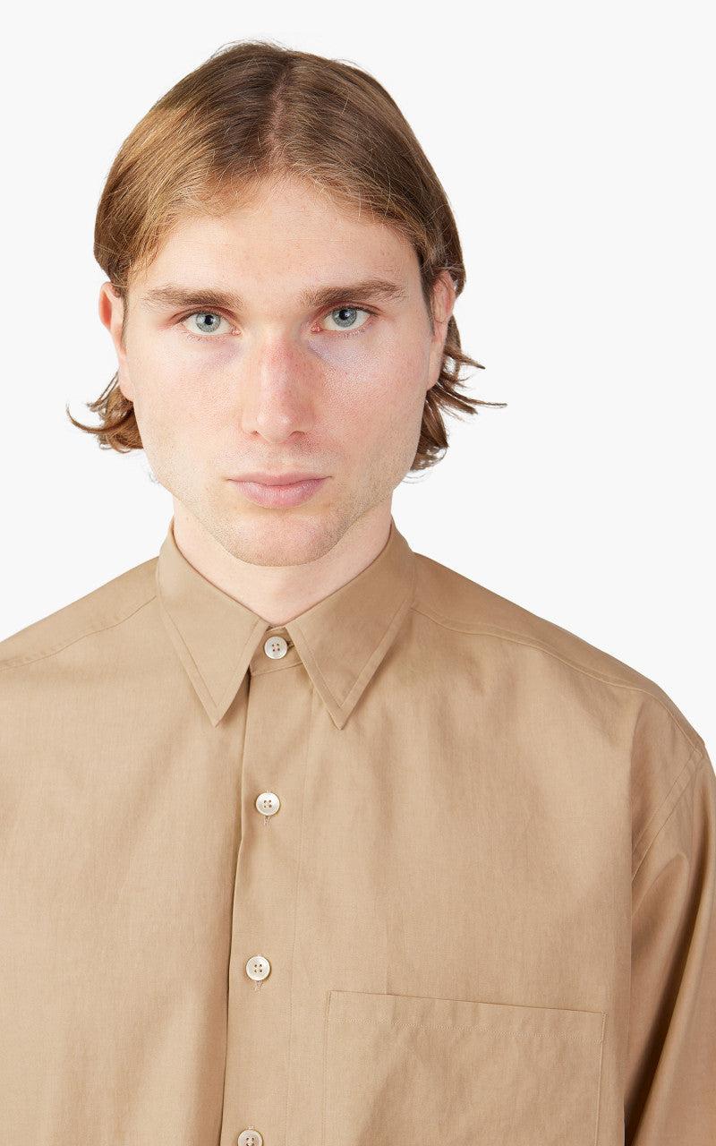 Auralee Washed Finx Twill Big Shirt Light Brown