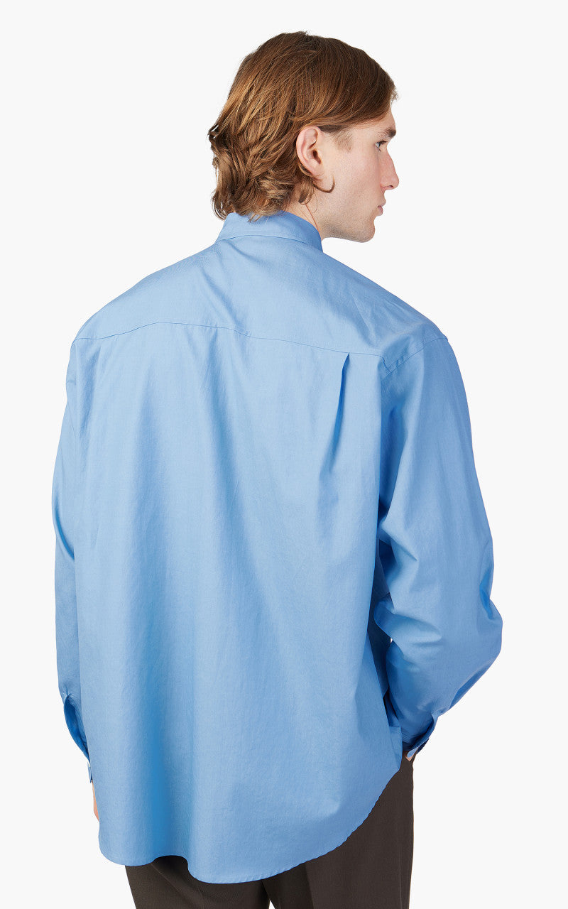 Auralee Washed Finx Twill Big Shirt Blue