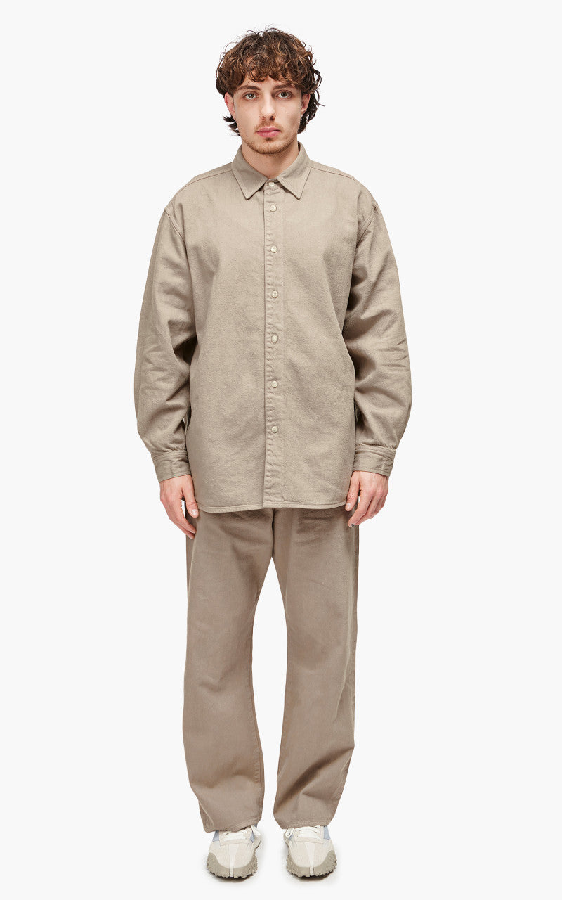 Auralee Botanical Dyed Selvedge Denim Shirt Blouson Natural Brown